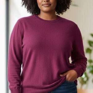 Neiman Marcus Purple 100% Cashmere Sweater Crew Neck Cozy Pullover.